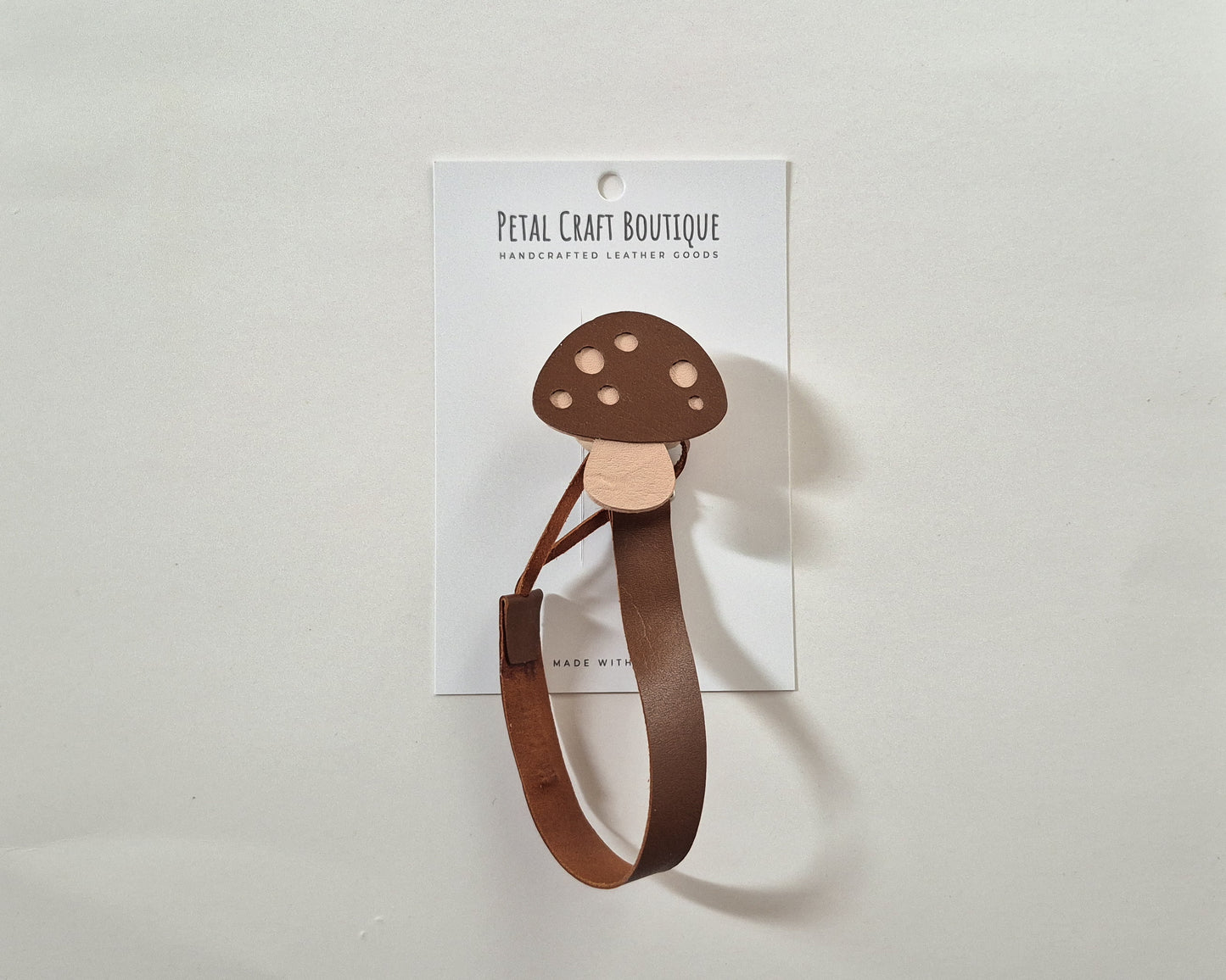 Mushroom Leather Dummy/Pacifier Chain