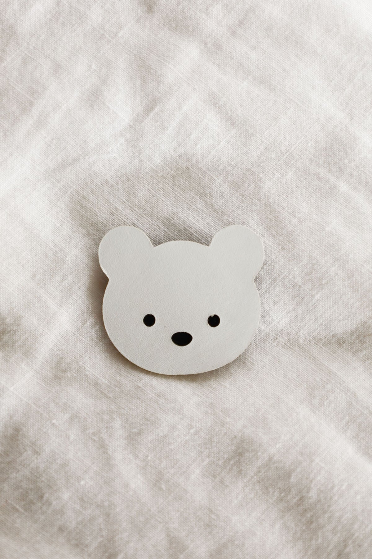 Snow Bear Leather Brooch