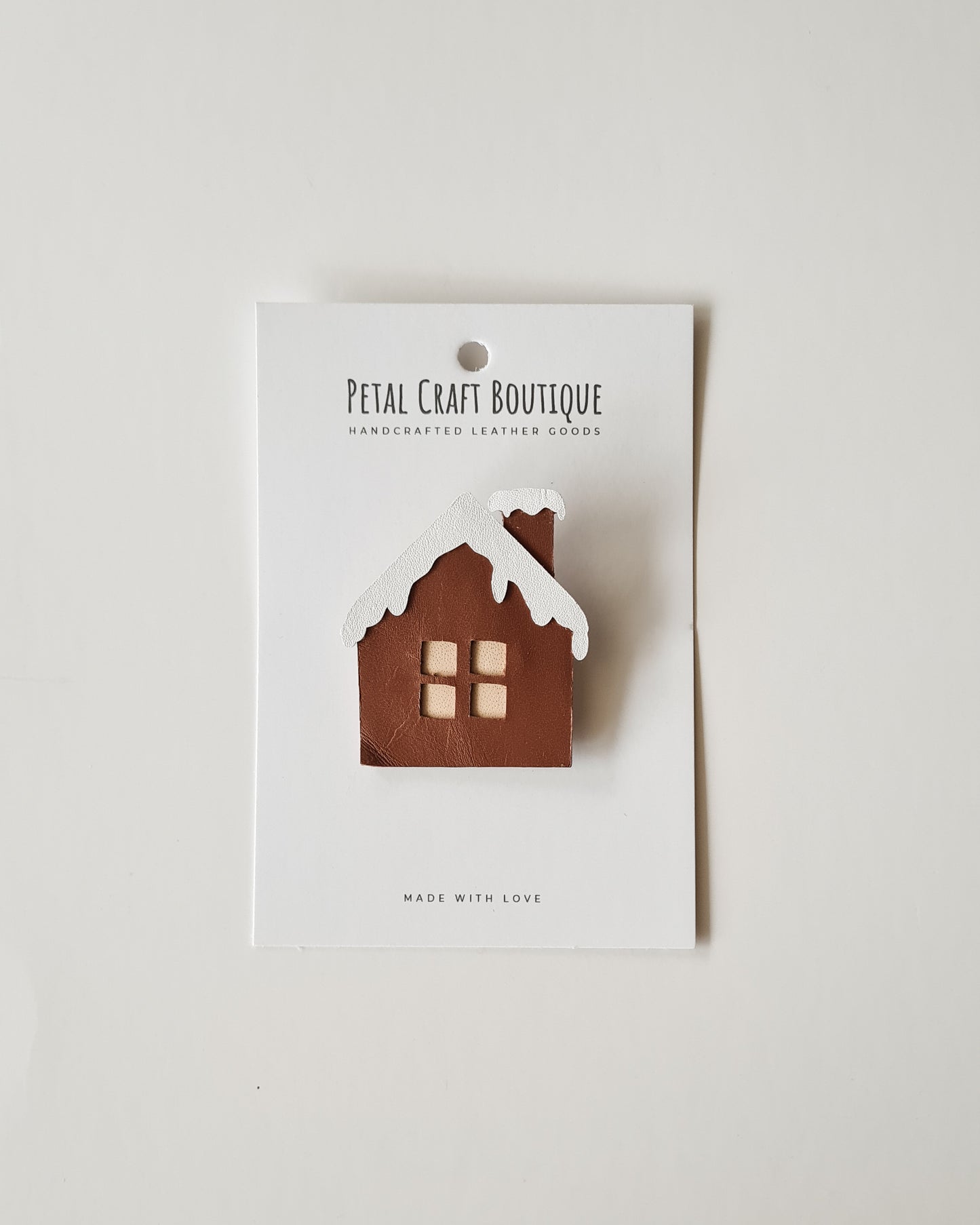Winter House Leather Brooch