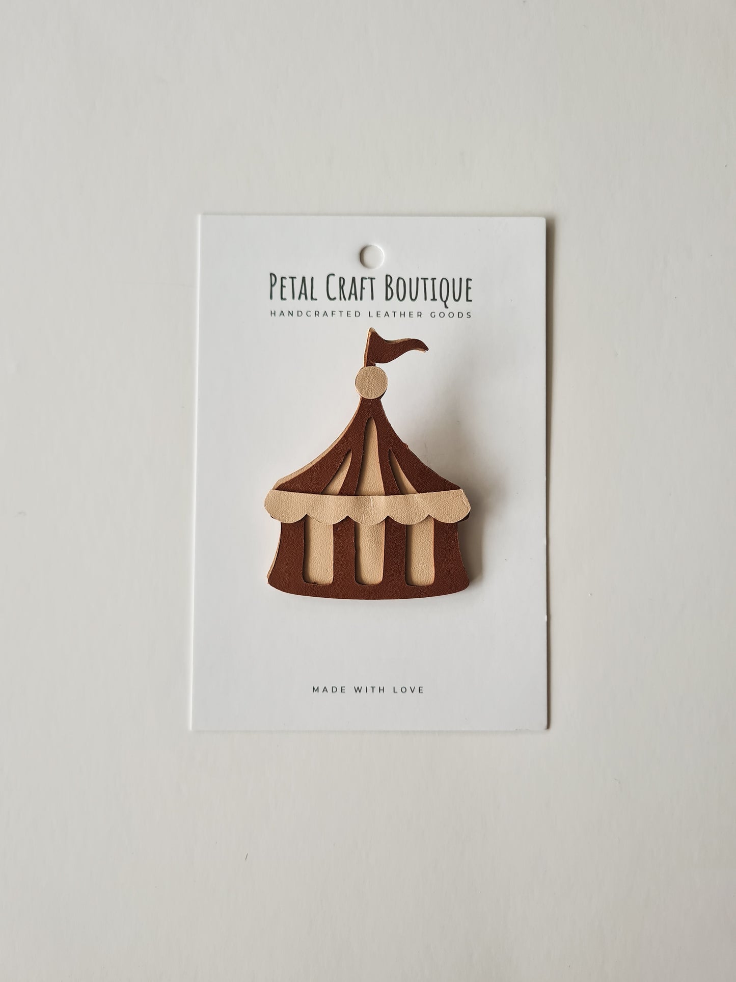 Circus Tent Leather Brooch
