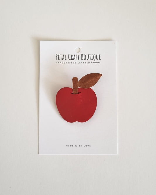 Apple Leather Brooch