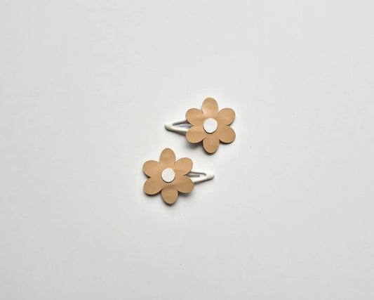 Beige Meadow Flowers Hair Clip Set
