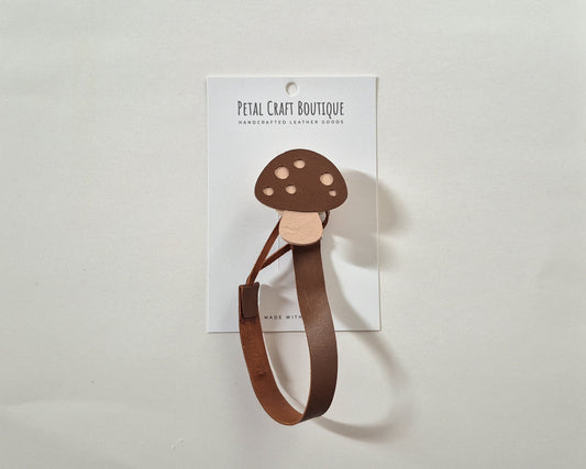 Mushroom Leather Dummy/Pacifier Chain
