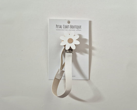 Daisy Leather Dummy/Pacifier Chain
