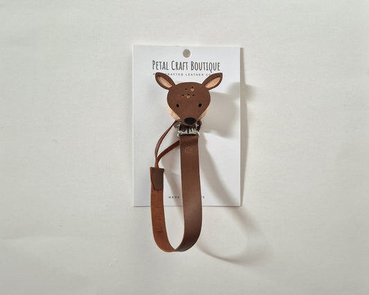 Bambi Leather Dummy/Pacifier Chain