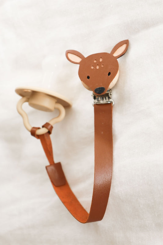 Bambi Leather Dummy/Pacifier Chain