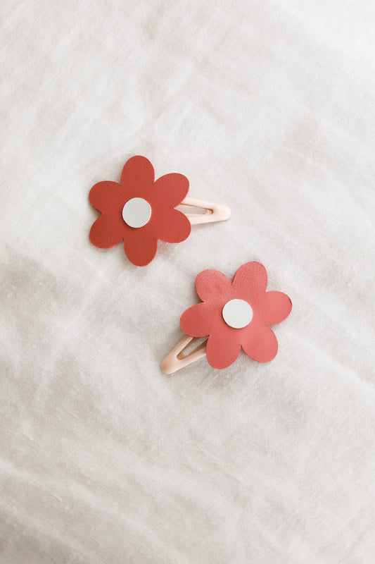 Pink Meadow Flowers Hair Clip Set