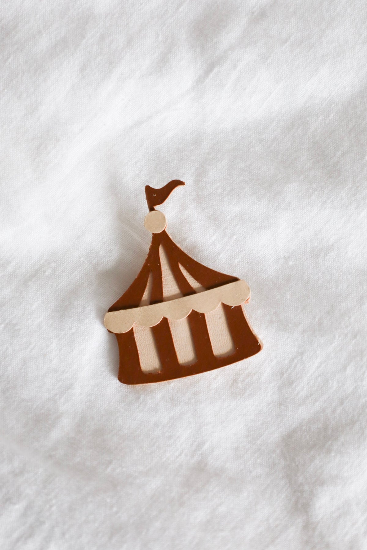 Circus Tent Leather Brooch